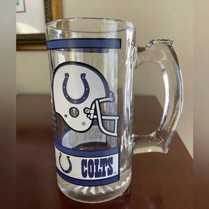 RARE Authentic Vintage NFL Indianapolis Baltimore Colts Glass Beer Stein Mug